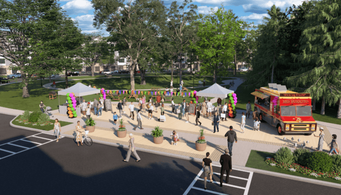 Milltown rendering of street sceen